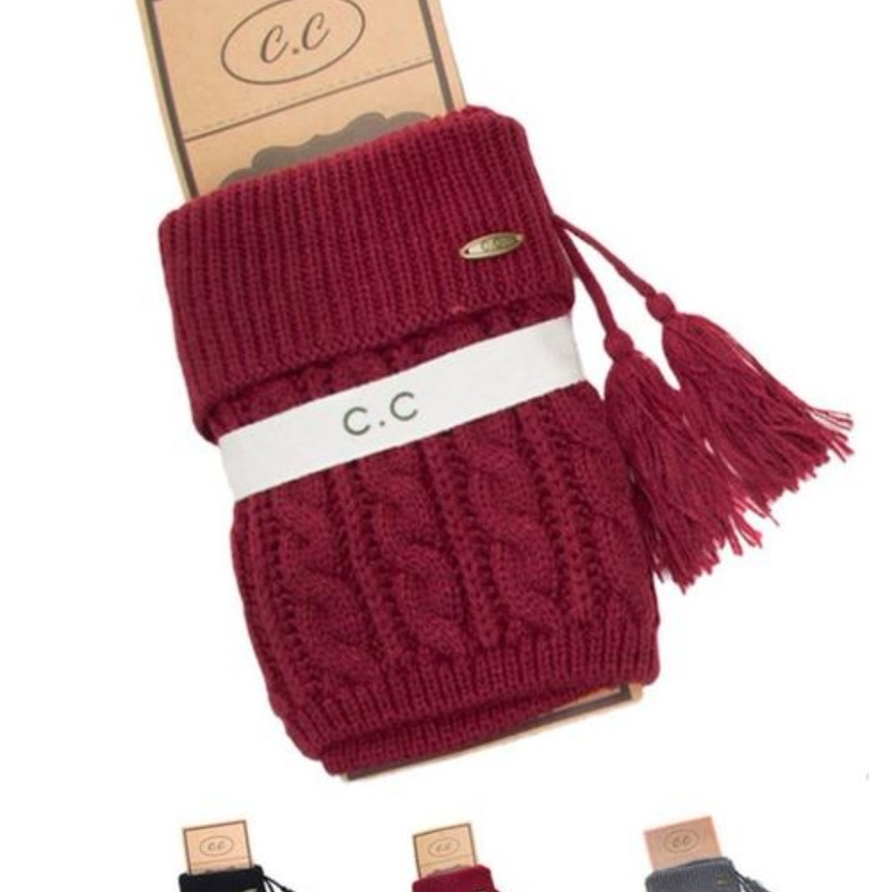C.C Burgundy boot cuff